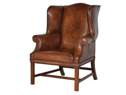Luxusní italské vintage kožené křeslo Wingle