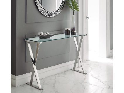Designový skleněný konzolový stolek Sierra X 120cm