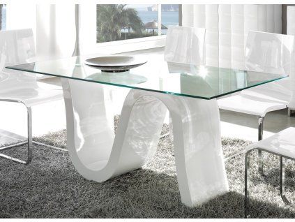 Originální moderní jídelní stůl Twito 180x90 cm se skleněnou deskou