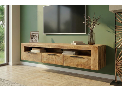 Designový závěsný TV stolek Simeone 160 cm mango